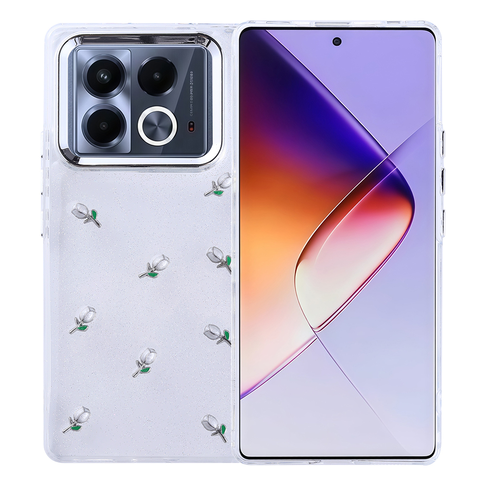 Infinix Note 40 Pro Uyumlu Kılıf Airbag Tasarımlı Simli Şeffaf Zore Kutup Kapak