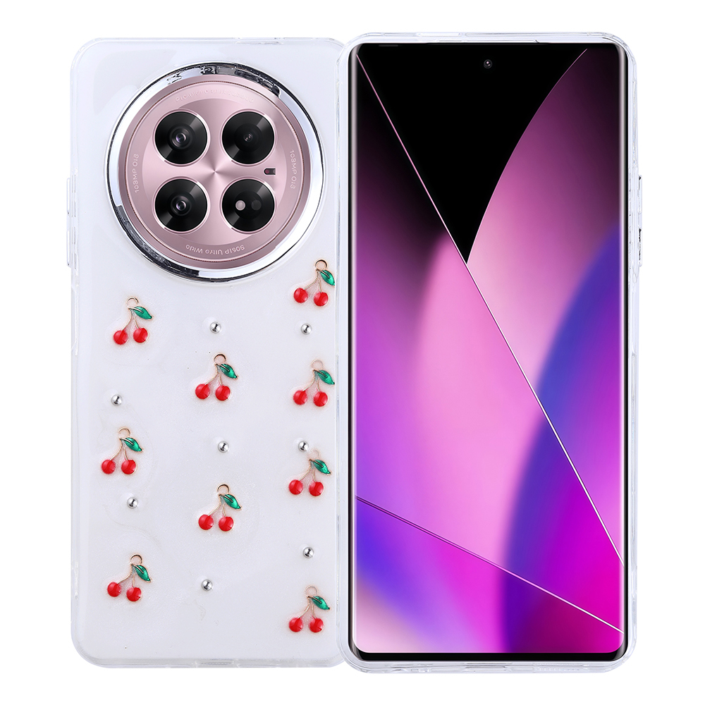 [RNZ-TA119427] Infinix Zero 40 5G Uyumlu Kılıf Airbag Tasarımlı Simli Şeffaf Zore Kutup Kapak (Kiraz)