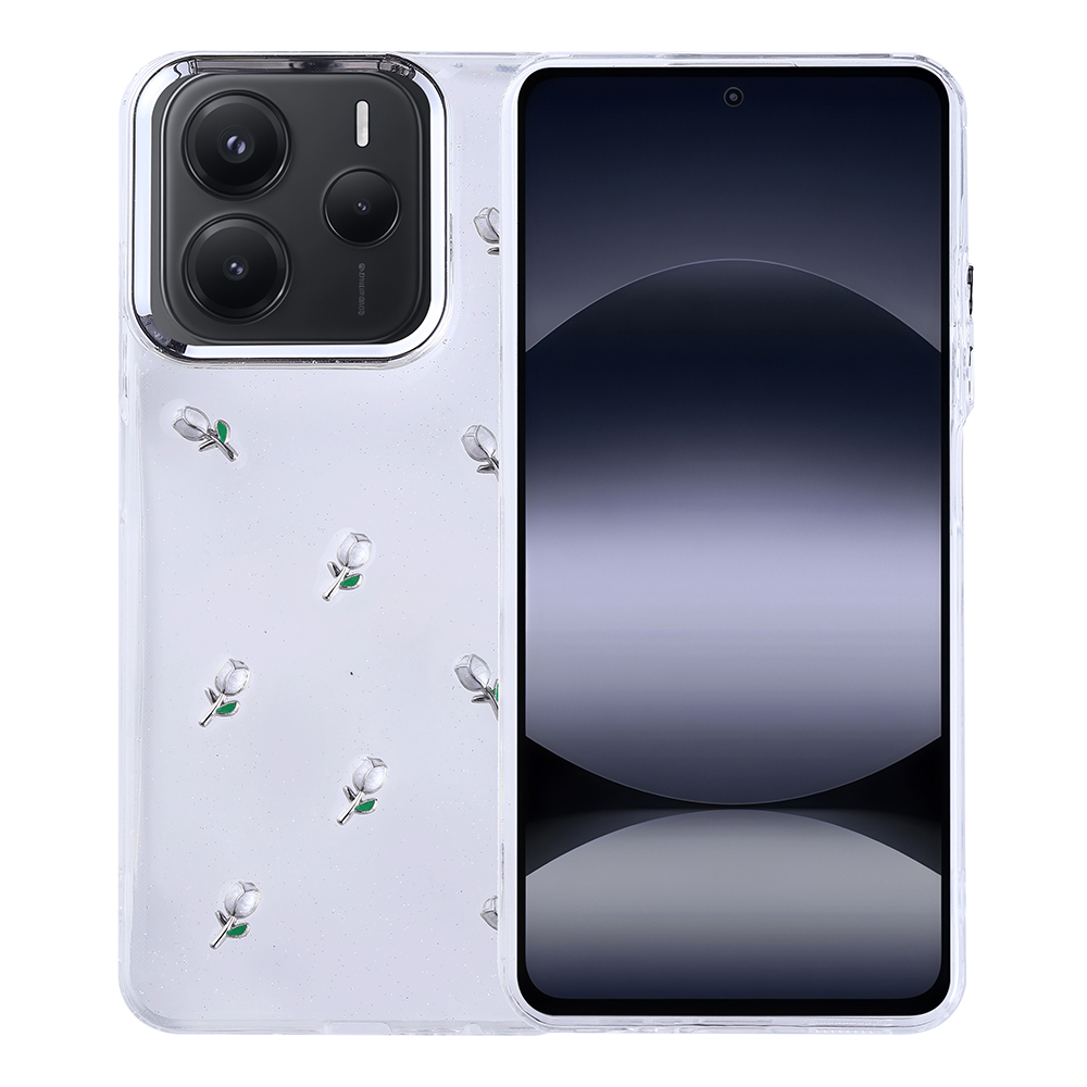 Xiaomi Redmi Note 14 5G Uyumlu Kılıf Airbag Tasarımlı Simli Şeffaf Zore Kutup Kapak