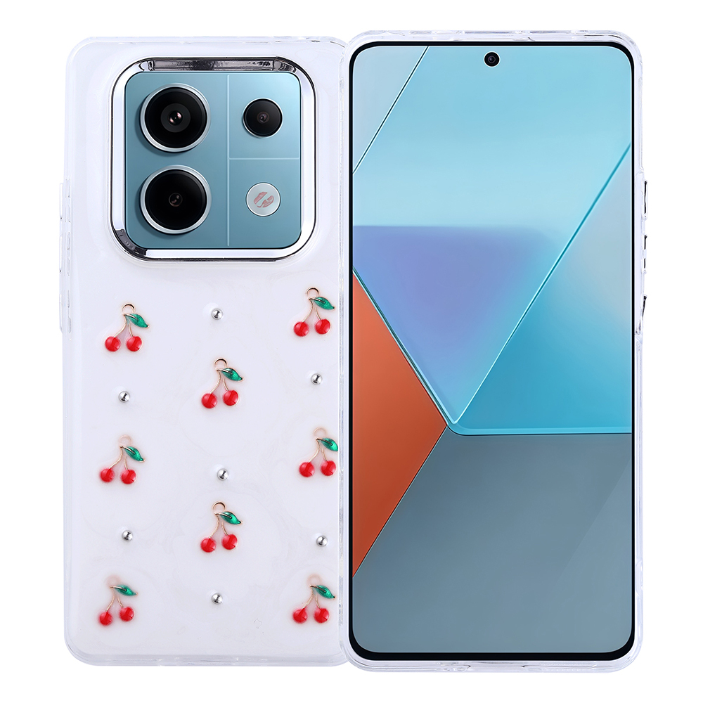 [RNZ-TA119475] Xiaomi Redmi Note 14 Pro 4G Uyumlu Kılıf Airbag Tasarımlı Simli Şeffaf Zore Kutup Kapak (Kiraz)