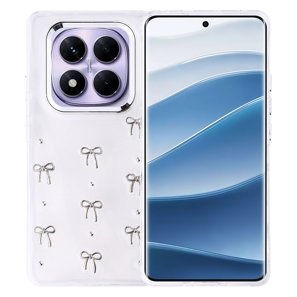 Xiaomi Redmi Note 14 Pro Plus Uyumlu Kılıf Airbag Tasarımlı Simli Şeffaf Zore Kutup Kapak