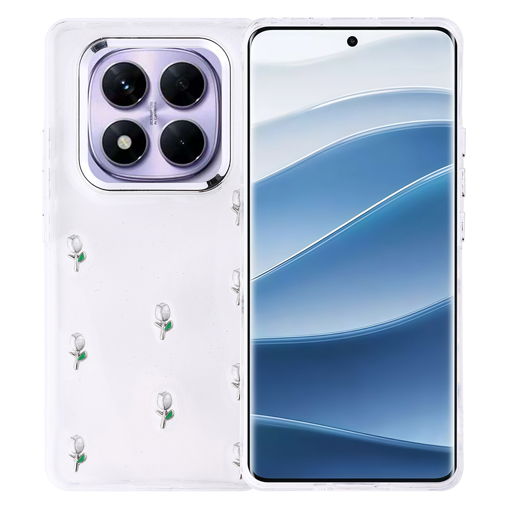 Xiaomi Redmi Note 14 Pro Plus Uyumlu Kılıf Airbag Tasarımlı Simli Şeffaf Zore Kutup Kapak