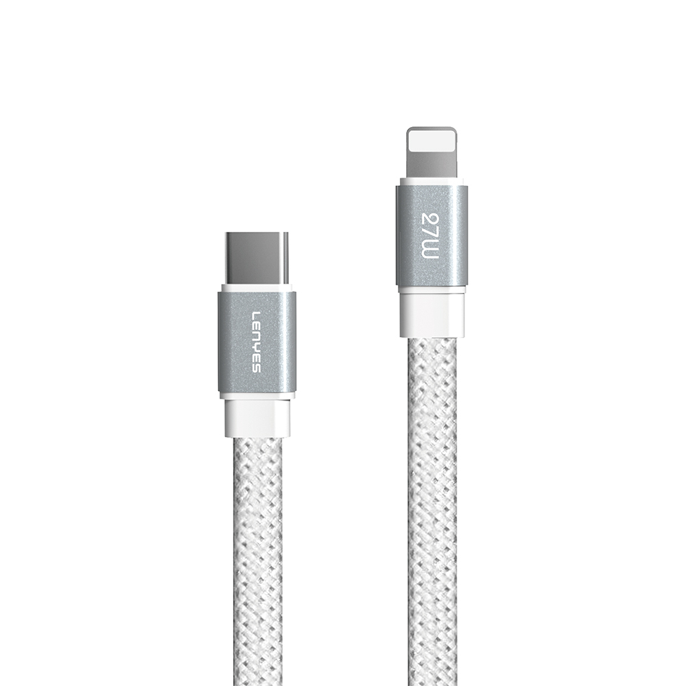 [RNZ-TA119641] Lenyes LC538 Type-C to Lightning Hızlı Şarj Özellikli 48D Aramid Fiber Örgü Tasarımlı Data ve Şarj Kablosu 27W 1M