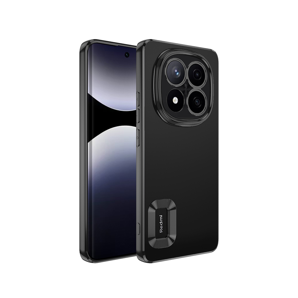 [RNZ-TA120291] Xiaomi Poco X7 Uyumlu Kılıf Kamera Korumalı Logo Gösteren Zore Omega Kapak (Siyah)