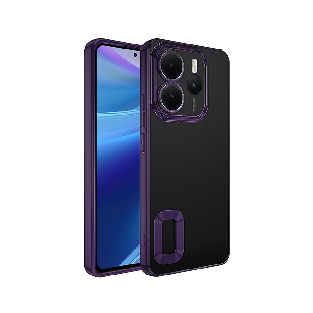 Xiaomi Redmi Note 14 4G Uyumlu Kılıf Kamera Korumalı Logo Gösteren Zore Omega Kapak