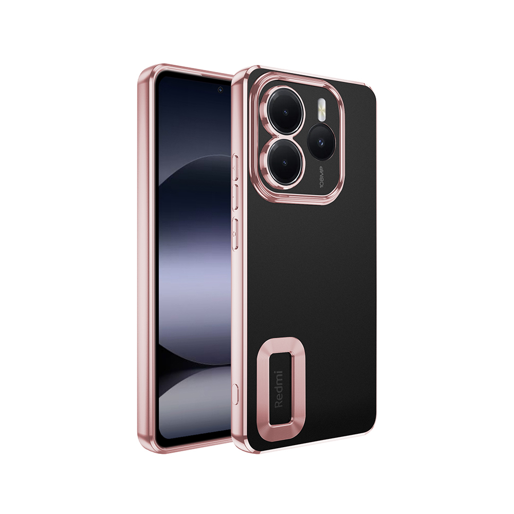 Xiaomi Redmi Note 14 5G Uyumlu Kılıf Kamera Korumalı Logo Gösteren Zore Omega Kapak