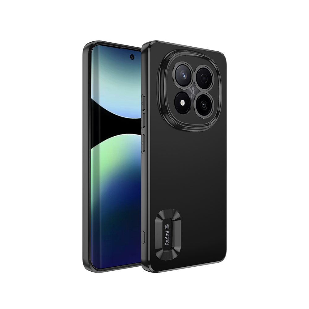 [RNZ-TA119743] Xiaomi Redmi Note 14 Pro Plus Uyumlu Kılıf Kamera Korumalı Logo Gösteren Zore Omega Kapak (Siyah)