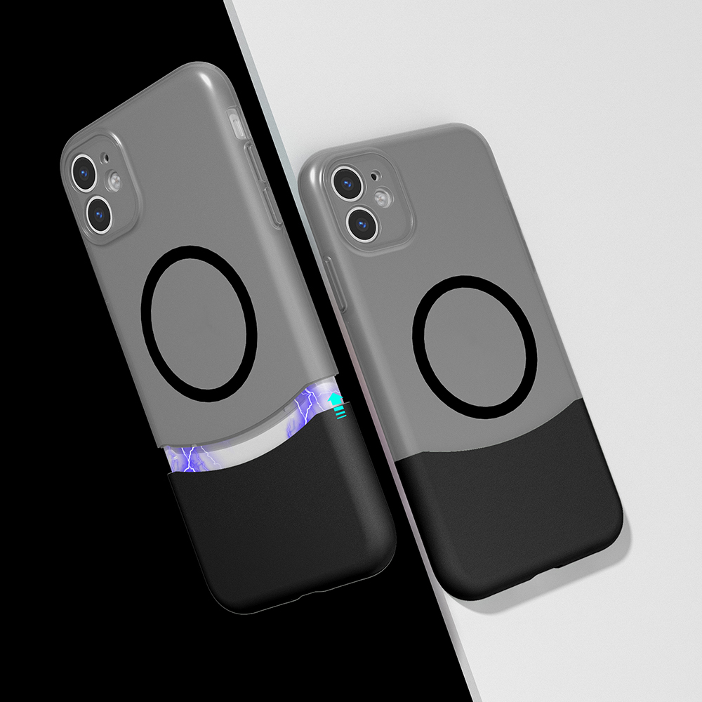 [RNZ-TA119795] Apple iPhone 11 Uyumlu Kılıf M-Safe Şarj Özellikli Mıknatıslı Zore Duble Kapak (Siyah)