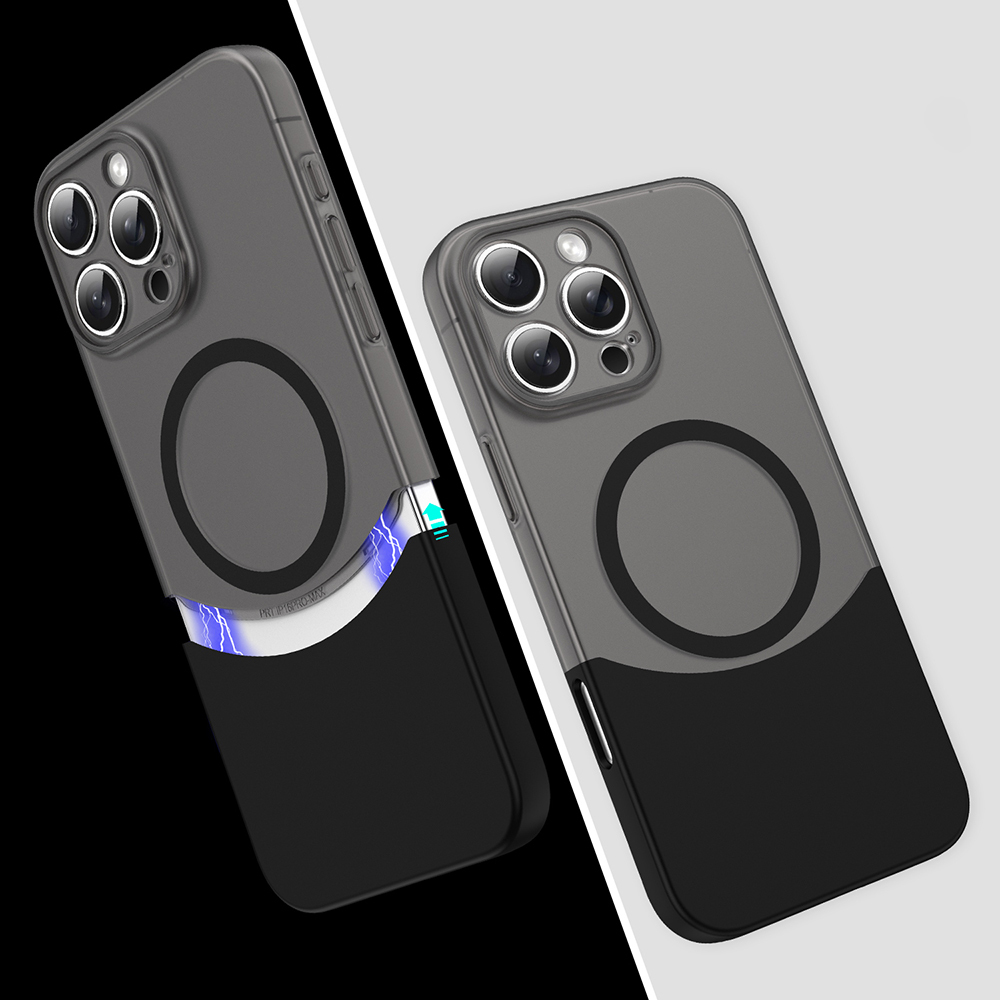 Apple iPhone 16 Pro Max Uyumlu Kılıf M-Safe Şarj Özellikli Mıknatıslı Zore Duble Kapak