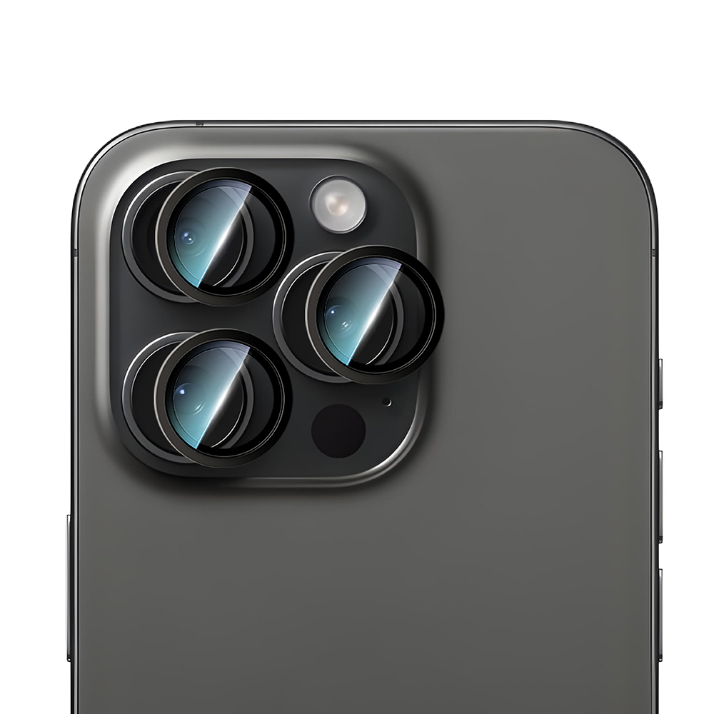 [RNZ-TA120788] Apple iPhone 14 Pro Uyumlu CaseWorld Alloy Serisi Oleofobik Anti Reflective Kamera Lens Koruyucu (Siyah)