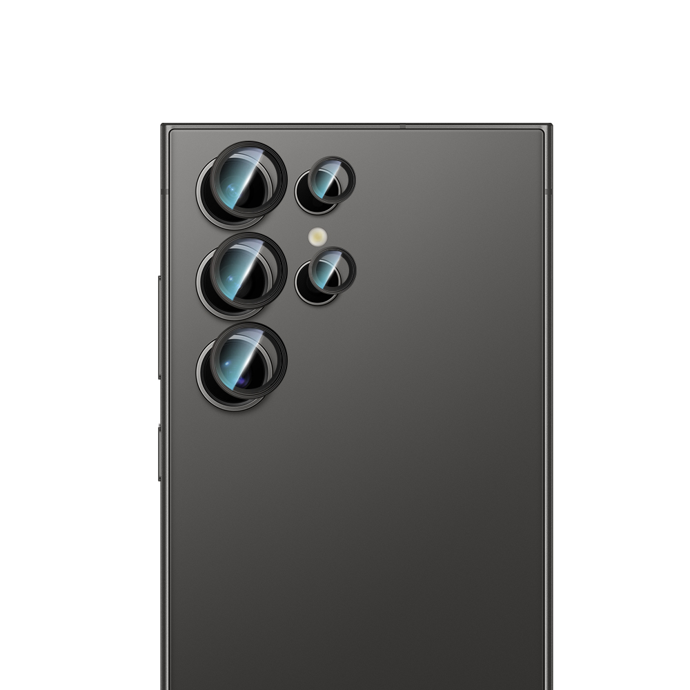 [RNZ-TA120830] Samsung Galaxy S24 Ultra Uyumlu CaseWorld Alloy Serisi Oleofobik Anti Reflective Kamera Lens Koruyucu (Siyah)