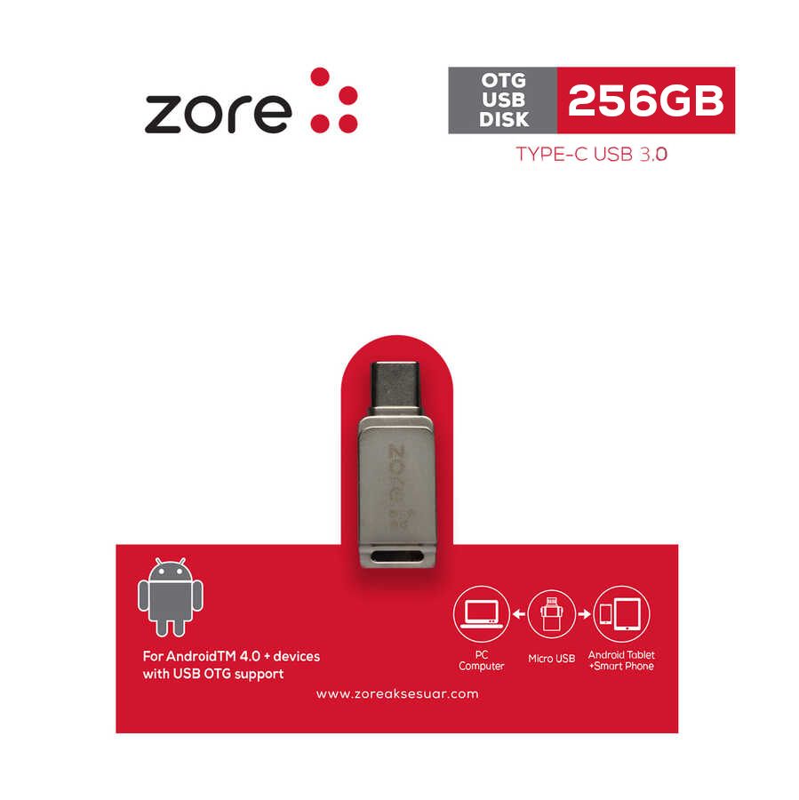 [RNZ-TA120771] Zore 3.0 Type-C Metal OTG 256 GB