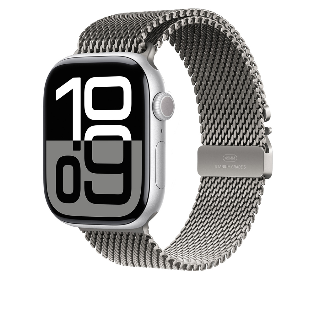 Apple Watch 7 45mm Uyumlu Zore KRD-100 Titanyum Hasır Kordon