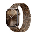 Apple Watch 38mm Uyumlu Zore KRD-01 Leopar Desenli Metal Kordon