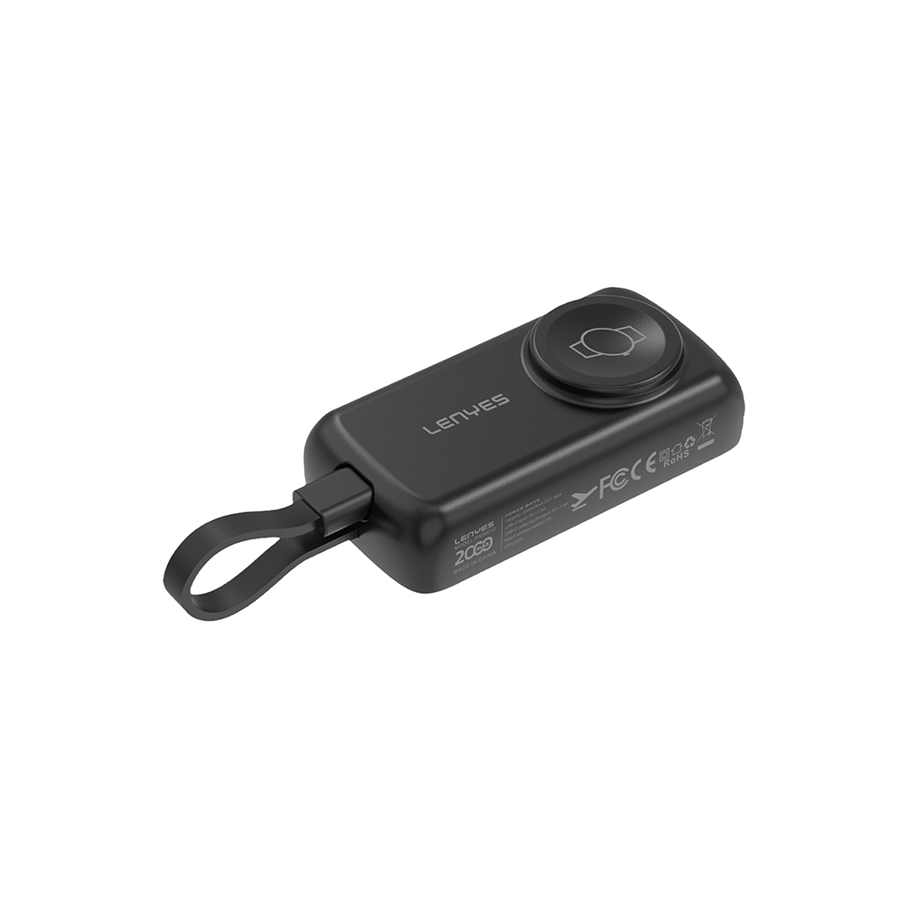 Lenyes PX0001D Akıllı Saat Kablosuz Şarj Özellikli Taşınabilir Type-C Kablolu Powerbank 2000mAh 2W