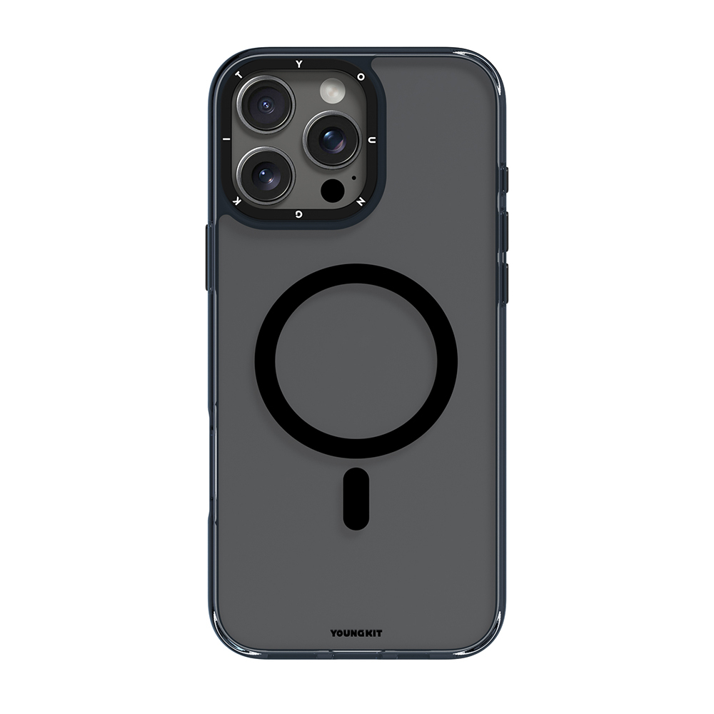 Apple iPhone 16 Pro Max Uyumlu Kılıf M-safe Şarj Özellikli Cam Arka Yüzey TPU Youngkit Gemstone Clear Serisi Kapak