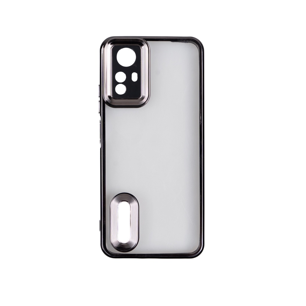 [RNZ-TA129807] Xiaomi Redmi Note 12S Uyumlu Kılıf Kamera Korumalı Logo Gösteren Zore Omega Kapak (Siyah)