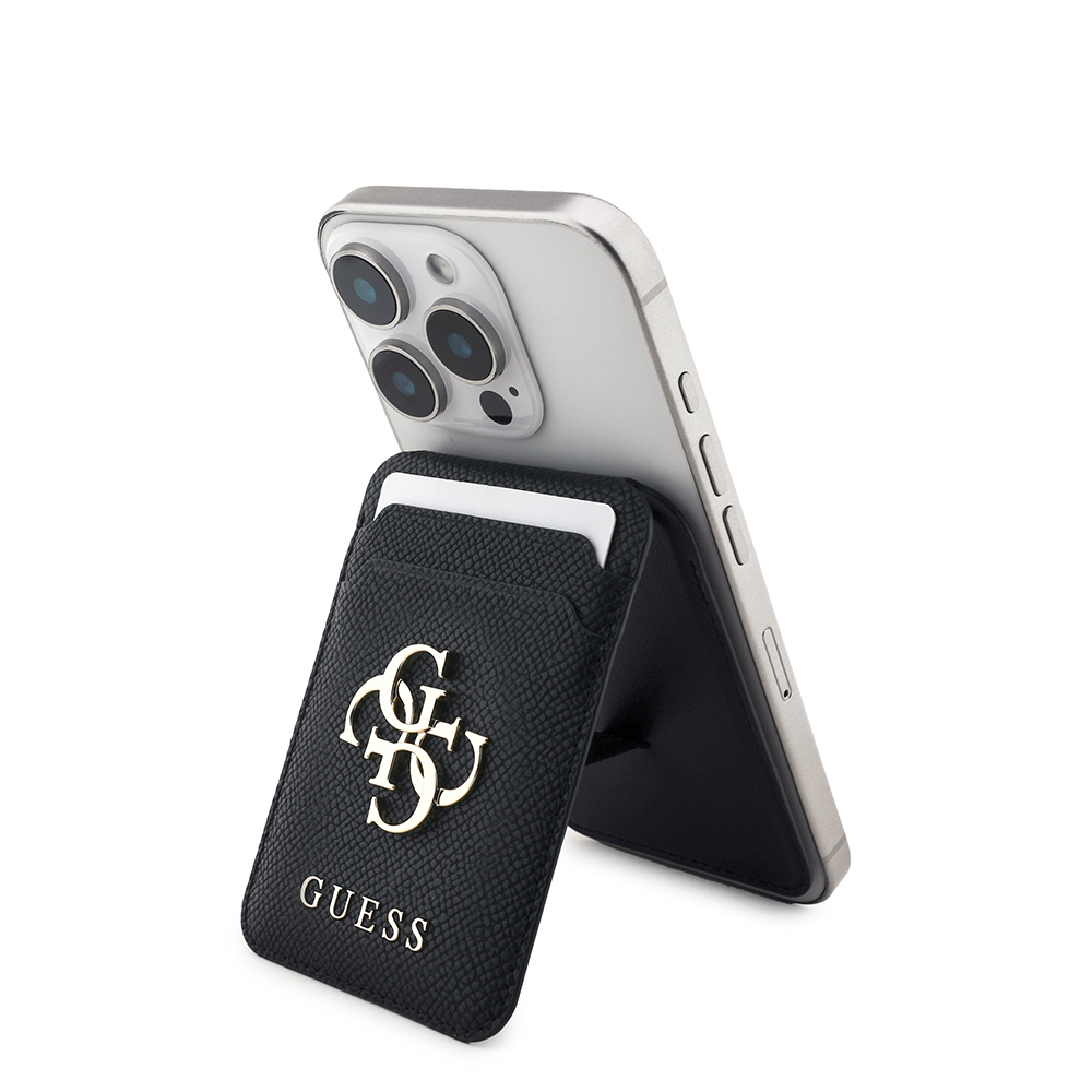 [RNZ-TA120970] Guess Orjinal Lisanslı Metal Büyük 4G ve Yazı Logolu Standlı Magnetik Kartlık