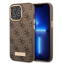 Apple iPhone 15 Pro Max Uyumlu Kılıf Guess Orjinal Lisanslı M-safe Şarj Özellikli 4G Desenli PU Metal Plaka Klasik Logolu Kapak