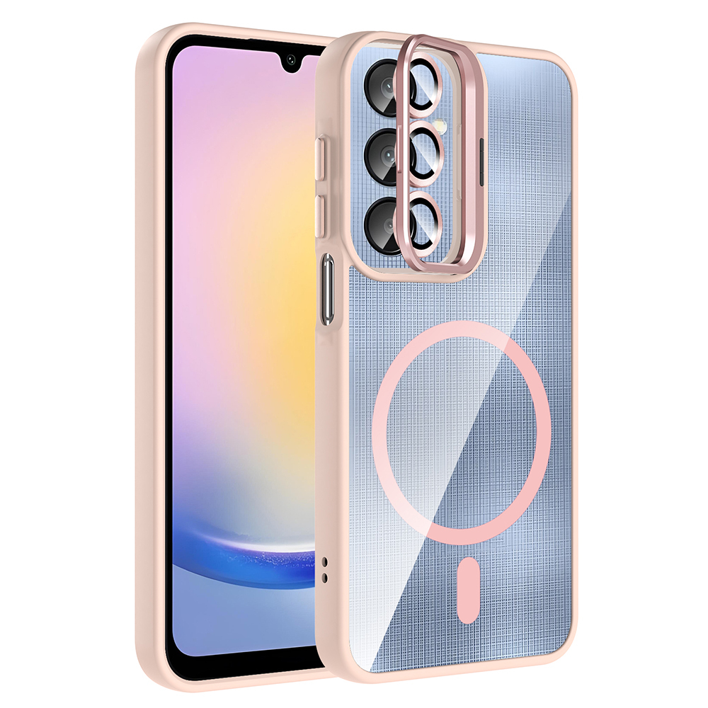 Samsung Galaxy A56 Uyumlu Kılıf Standlı ve Kamera Lens Hediyeli Zore Etro Kapak