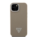 Apple iPhone 14 Uyumlu Kılıf Guess Orjinal Lisanslı M-safe Şarj Özellikli Grained Triangle Kapak
