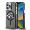 Apple iPhone 16 Pro Max Uyumlu Kılıf Karl Lagerfeld Orjinal Lisanslı Parlayan Simli Karl & Choupette Sketch Logo Kapak