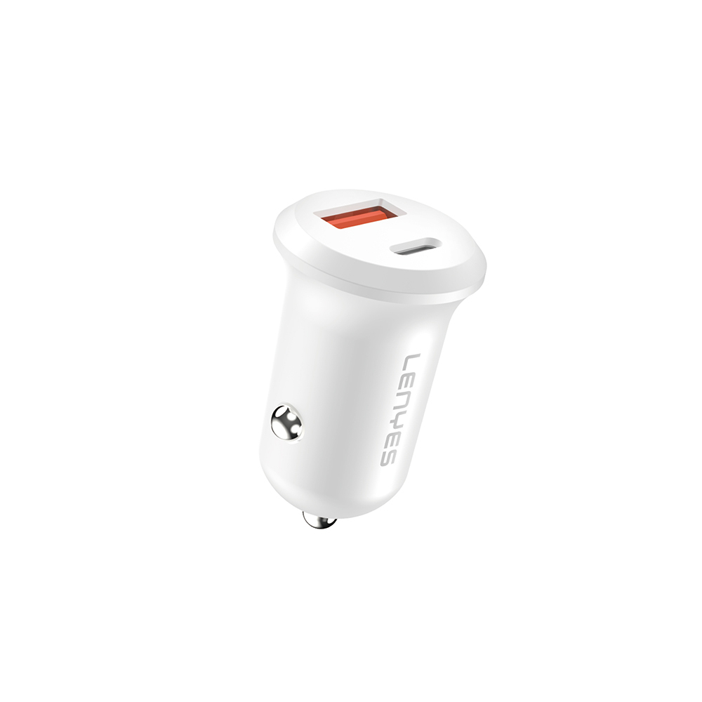 [RNZ-TA119540] Lenyes CA53 Hızlı Şarj Özellikli Dual Type-C + USB-A Portlu Mini Araç Şarj Aleti 30W