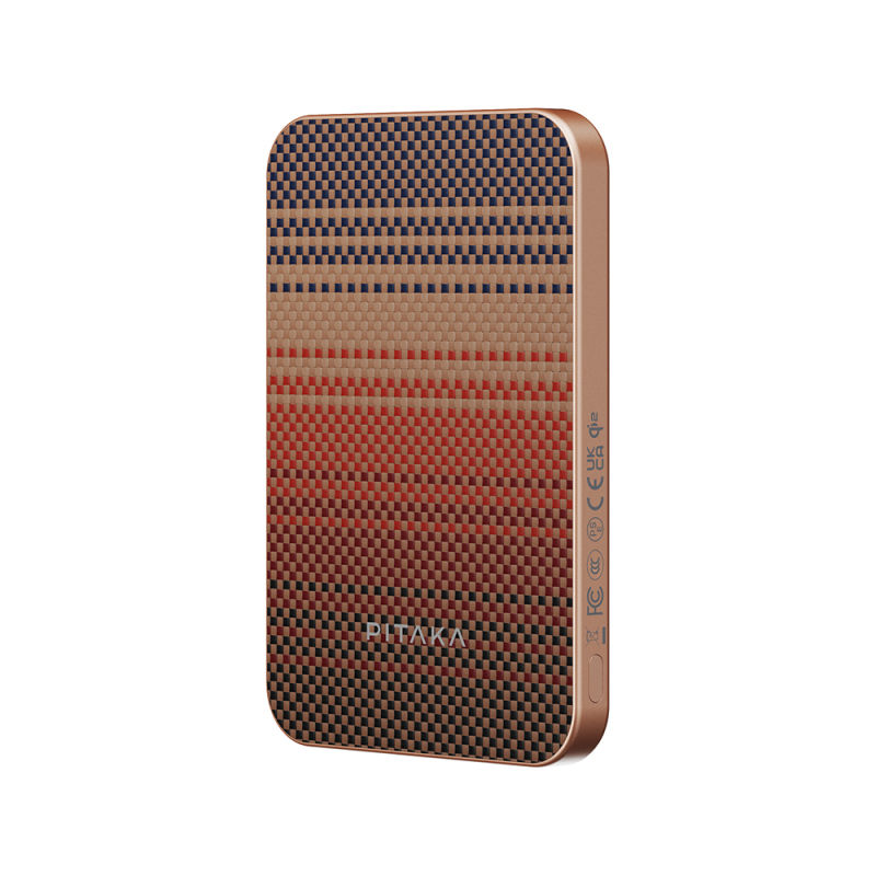 Pitaka Tactile Woven Qi2 Şarj Teknolojili Aramid Fiber M-Safe Powerbank 15W 5000mAh