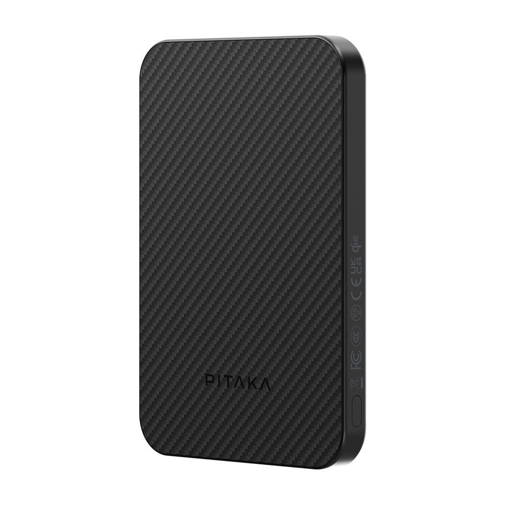 [RNZ-TA119552] Pitaka Tactile Woven Qi2 Şarj Teknolojili Aramid Fiber M-Safe Powerbank 15W 5000mAh (Siyah)