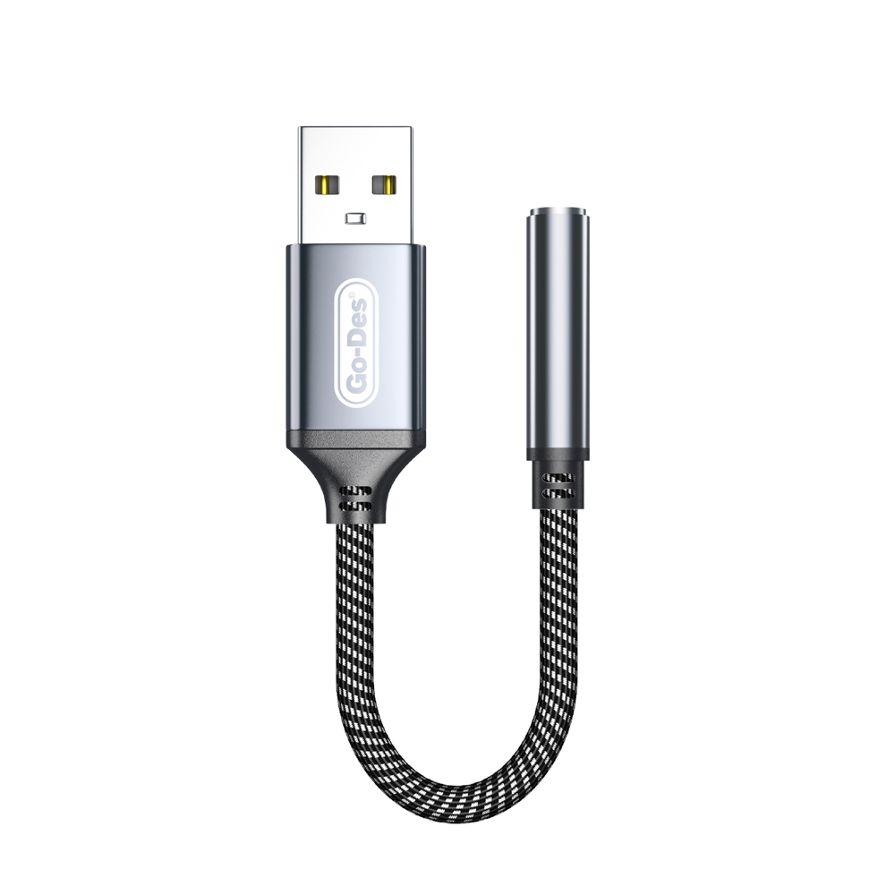 [RNZ-TA120641] Go Des GD-UC332 USB-A to 3.5mm Aux Çevirici Ses Adaptörü