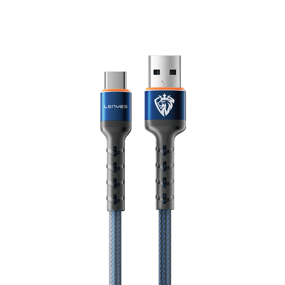[RNZ-TA120658] Lenyes LC515 USB-A to Type-C Hızlı Şarj Özellikli Örgülü Data ve Şarj Kablosu 3A 1M