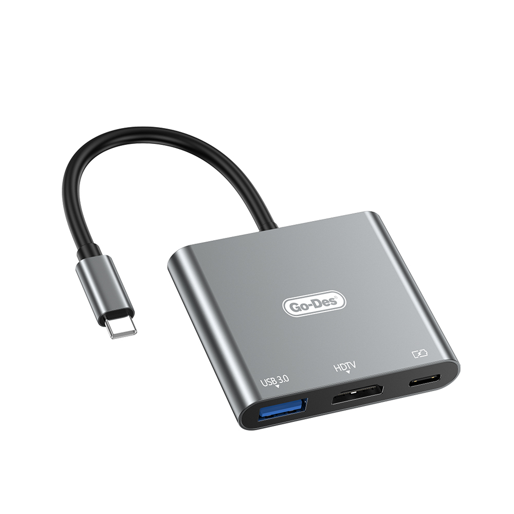 [RNZ-TA120636] Go Des GD-8287 Type-C to HDTV 3 in 1 Dönüştürücü Adaptör