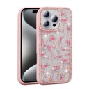 Apple iPhone 16 Pro Uyumlu Kılıf Taşlı ve Simli Tasarım Zore Azra Kapak