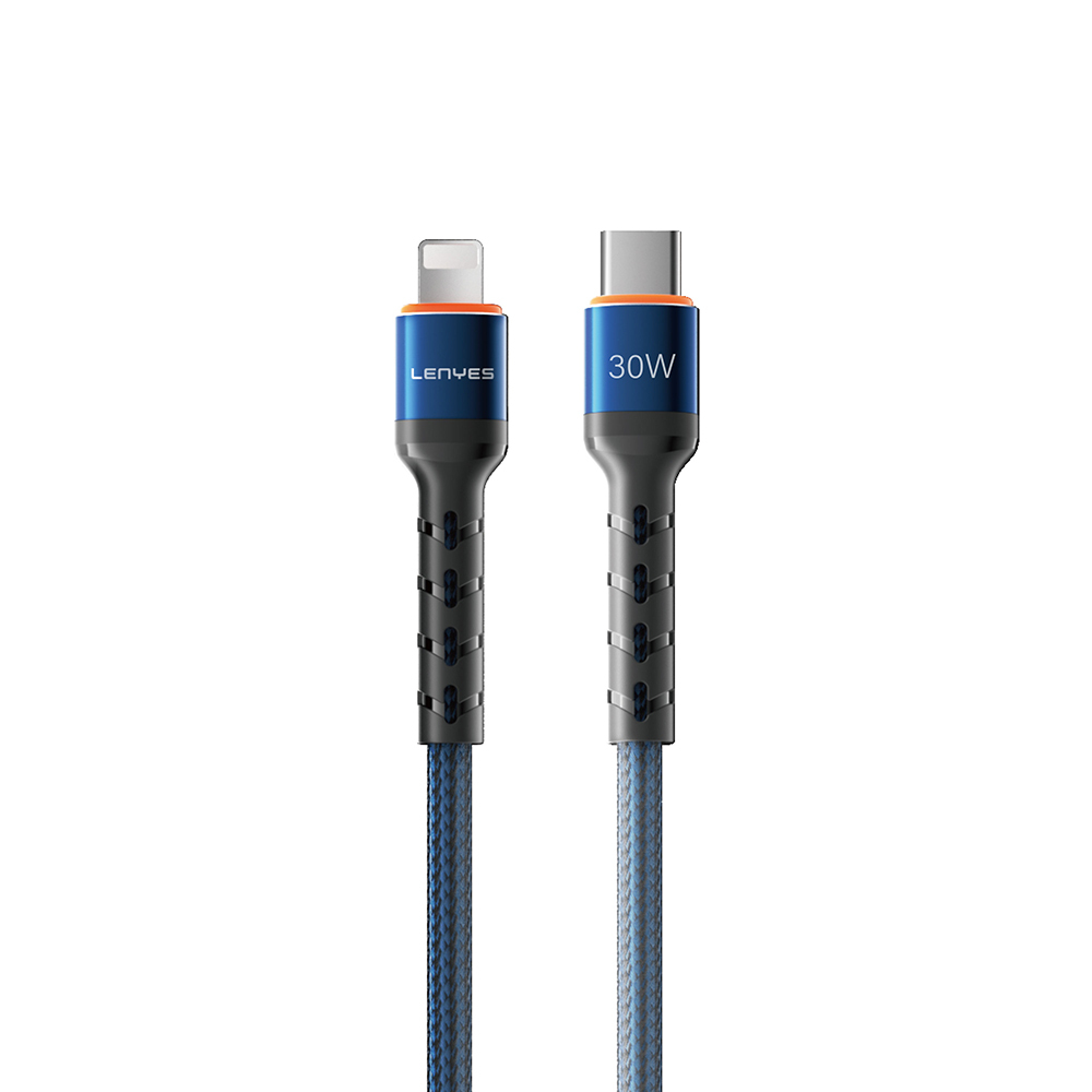 [RNZ-TA120660] Lenyes LC515 Type-C to Lightning Hızlı Şarj Özellikli Örgülü Data ve Şarj Kablosu 30W 1M