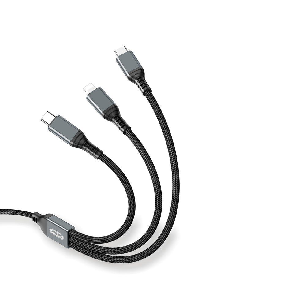 Go-Des GD-UC617 3in1 Type-C to Lightning – Type-C – Type-C Ultra Hızlı PD Şarj Kablosu 100W 1.2M