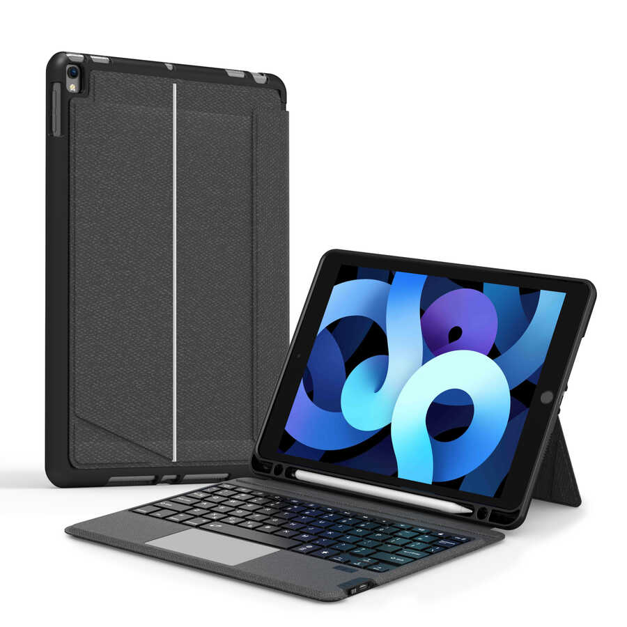 [RNZ-TA61733] Apple iPad Pro 10.5 (7.Nesil) Uyumlu Wiwu Mag Touch Klavyeli Standlı Kılıf