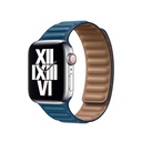 ​​​Apple Watch 44mm Uyumlu Kordon Suni Deri Baklalı KRD-34 Kayış