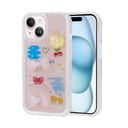 Apple iPhone 15 Uyumlu Kılıf Kabartma Figürlü Parlak Zore Minimini Silikon Kapak