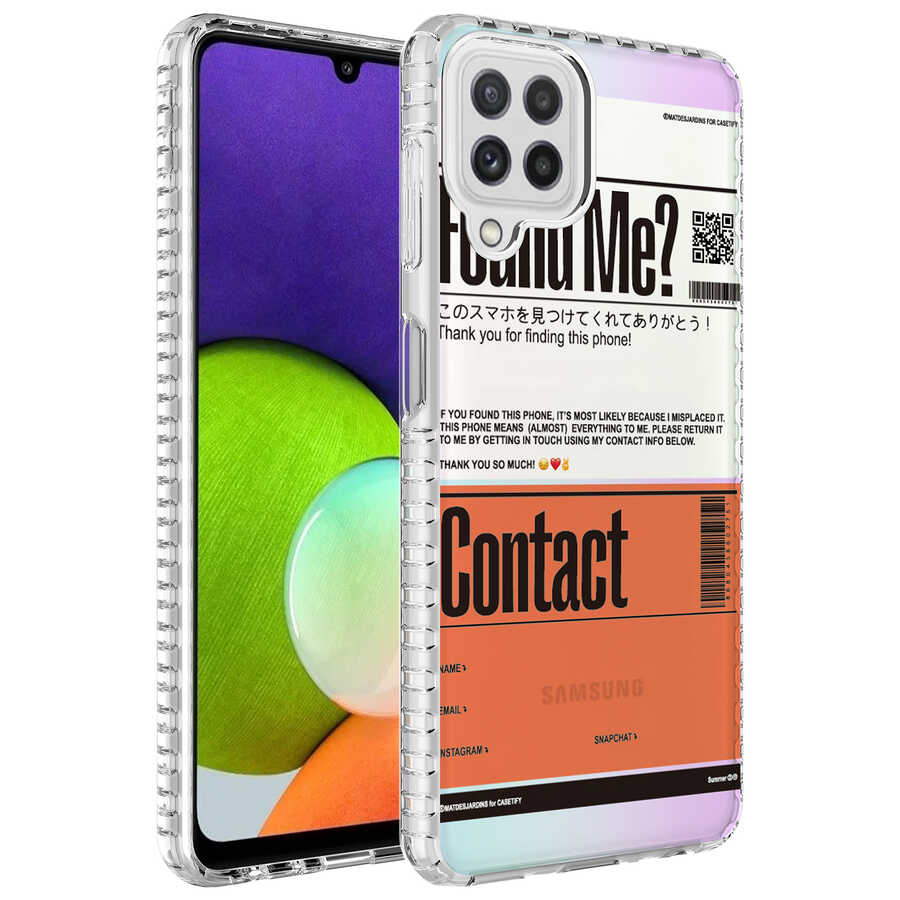 Samsung Galaxy M22 Uyumlu Kılıf Airbag Kenarlı Renkli Desenli Silikon Zore Elegans Kapak