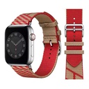 Apple Watch 7 41mm Uyumlu Kordon Kumaş Renkli Metal Klipsli KRD-51 Hasır Kayış