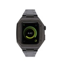Apple Watch 44mm Uyumlu Kordon Metal Kasa Korumalı Klipsli Luxury Zore KRD-64 Kayış