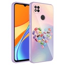 Xiaomi Redmi 9C Uyumlu Kılıf Kamera Korumalı Desenli Sert Silikon Zore Epoksi Kapak