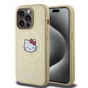 Apple iPhone 15 Pro Uyumlu Kılıf Hello Kitty Orjinal Lisanslı M-safe Şarj Özellikli Kitty Head Deri Kapak