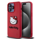 Apple iPhone 15 Pro Uyumlu Kılıf Hello Kitty Orjinal Lisanslı Yazı ve İkonik Logolu 3D Rubber Kitty Head Kapak