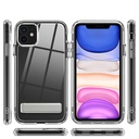 Apple iPhone 11 Uyumlu Kılıf Standlı Şeffaf Silikon Zore L-Stand Kapak