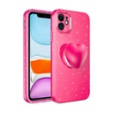Apple iPhone 11 Uyumlu Kılıf Kamera Korumalı Simli Pop Soketli Lüks Zore Koton Soketli Kapak