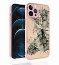 Apple iPhone 12 Pro Max Uyumlu Kılıf Desenli Kamera Korumalı Parlak Zore Nora Kapak
