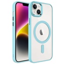 Apple iPhone 14 Plus Uyumlu Kılıf Wireless Şarj Özellikli Zore Krom M-safe Silikon Kapak
