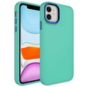 Apple iPhone 11 Uyumlu Kılıf Metal Çerçeve ve Buton Tasarımlı Silikon Zore Luna Kapak
