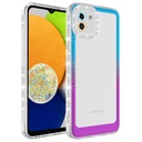 Samsung Galaxy A03 Uyumlu Kılıf Simli ve Renk Geçiş Tasarımlı Lens Korumalı Zore Park Kapak